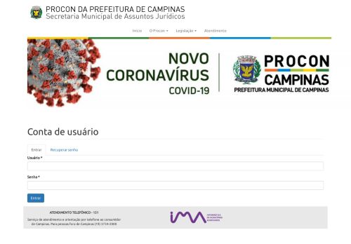 
                            12. Conta de usuário | Procon Campinas - Site Oficial