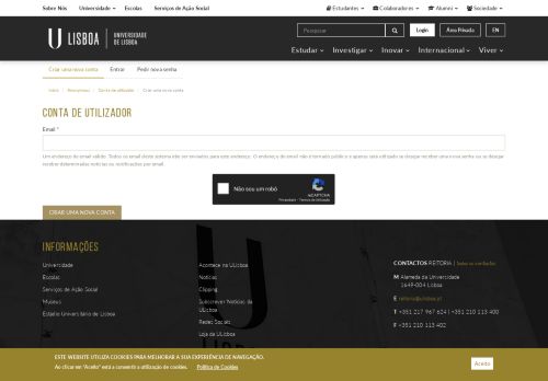 
                            3. Conta de utilizador | ULisboa