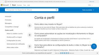 
                            3. Conta e perfil - Skype Support