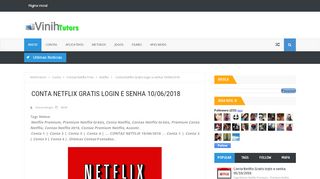 
                            3. Conta Netflix Gratis login e senha 10/06/2018 | VinihTutors