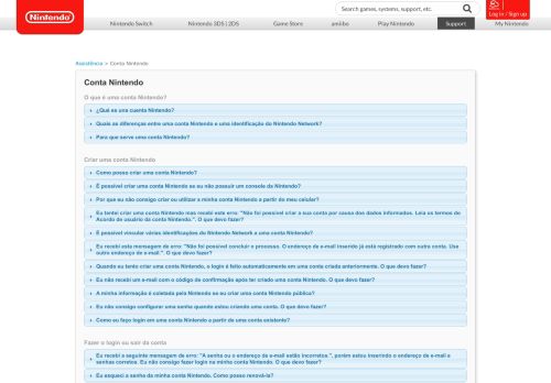 
                            3. Conta Nintendo | Assistência técnica da Nintendo