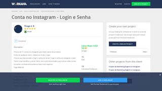 
                            8. Conta no instagram login e senha, trabaja como freelancer ... - Workana