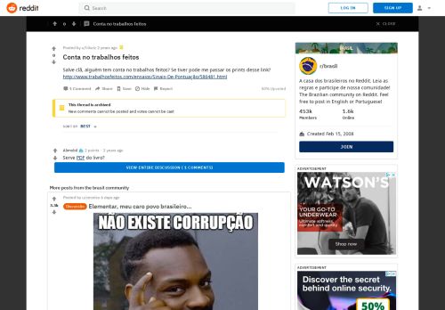 
                            13. Conta no trabalhos feitos : brasil - Reddit