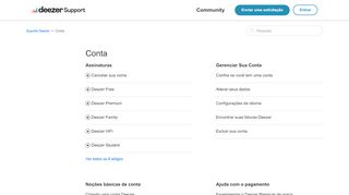 
                            4. Conta – Suporte Deezer