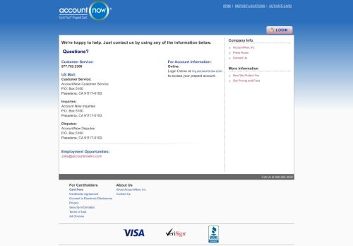 
                            3. Contact AccountNow | AccountNow Prepaid Debit Cards