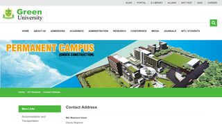 
                            10. Contact Address - Green University of Bangladesh