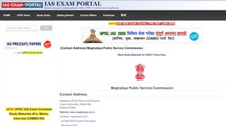 
                            11. (Contact Address) Meghalaya Public Service Commission | IAS EXAM ...