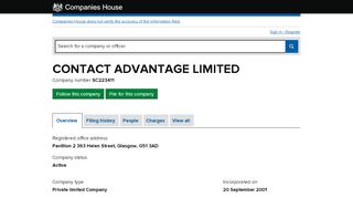 
                            8. CONTACT ADVANTAGE LIMITED - Overview (free company ...