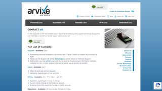 
                            9. Contact Arvixe