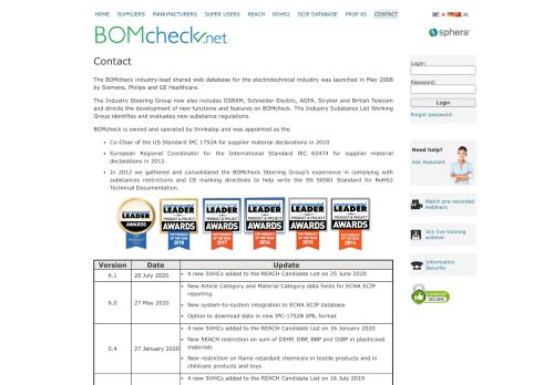 
                            10. Contact | BOMcheck.net