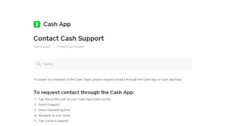 
                            10. Contact Cash Support - Cash App