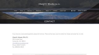 
                            13. Contact - Centerville, WA Accounting Firm | Contact Page | Cheryl K ...