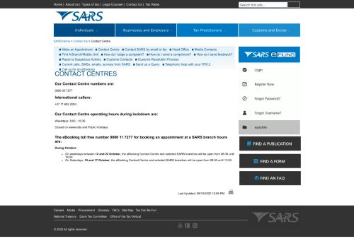 
                            8. Contact Centre - Sars