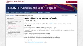 
                            13. Contact Citizenship and Immigration Canada | Faculty Recruitment
