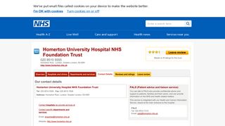 
                            6. Contact Details - Homerton University Hospital NHS Foundation Trust ...