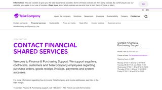 
                            13. Contact Financial shared services - Telia Company