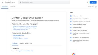 
                            7. Contact Google Drive support - Computer - Google Drive Help