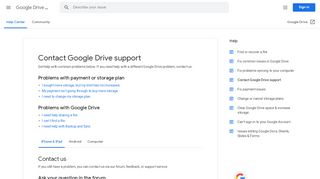 
                            3. Contact Google Drive support - iPhone & iPad - Google Drive Help