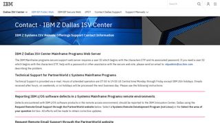 
                            4. Contact - IBM Z Dallas ISV Center