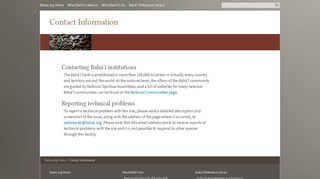 
                            7. Contact Information | The Bahá'í Faith
