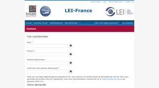 
                            5. Contact - LEI France - Insee