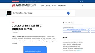 
                            9. Contact of Emirates NBD customer service | Customer Care Contacts