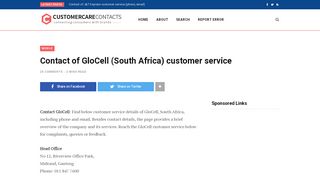
                            5. Contact of GloCell (South Africa) customer service | Customer Care ...