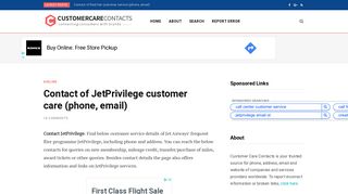 
                            12. Contact of JetPrivilege customer care (phone, email) | Customer Care ...