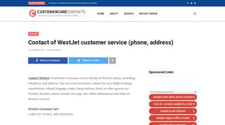 
                            12. Contact of WestJet customer service (phone, address) | Customer ...