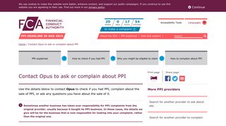 
                            11. Contact Opus to ask or complain about PPI | FCA PPI Campaign