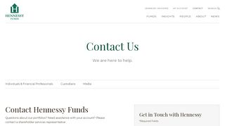 
                            4. Contact Page | Hennessy Funds