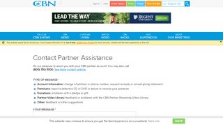 
                            4. Contact Partner Assistance | CBN.com