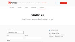 Contact PayProp | PayProp