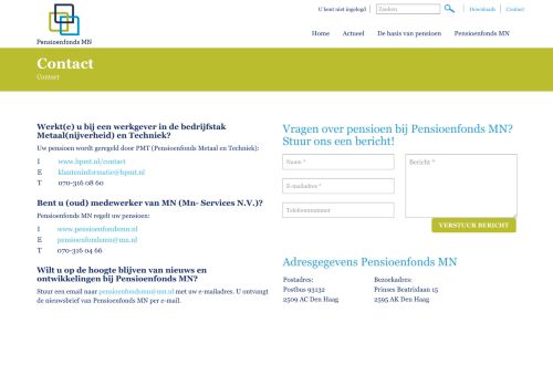 
                            7. Contact - Pensioenfonds MN