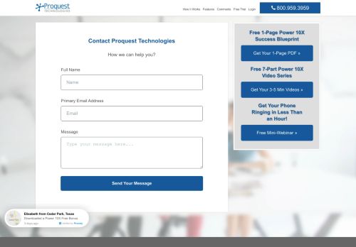 
                            4. Contact Proquest Technologies