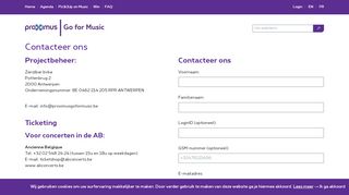 
                            4. Contact - Proximus Go For Music