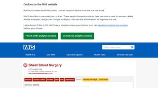 
                            12. Contact - Sheet Street Surgery - NHS