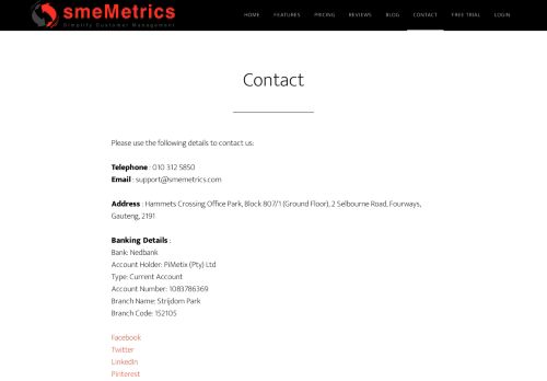 
                            5. Contact - smeMetrics