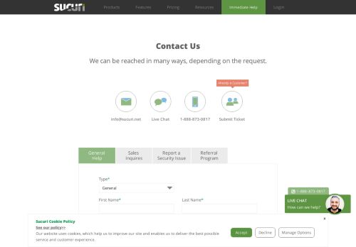 
                            4. Contact Sucuri. Talk About Your Website Security | Sucuri