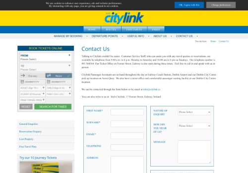 
                            9. Contact the Citylink Bus Service