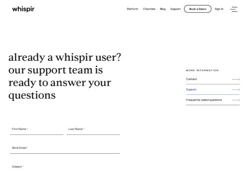 
                            5. Contact The Support Team - Existing Users | Whispir