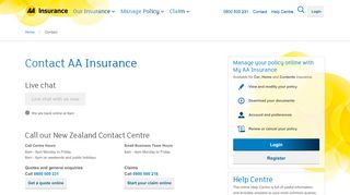 
                            12. Contact us | AA Insurance