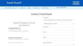 
                            12. Contact Us - AIG Travel Guard - Travel Insurance