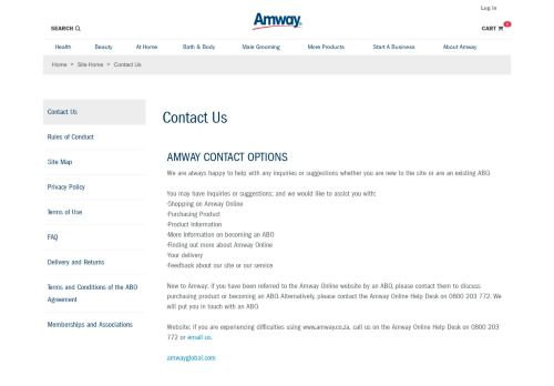 
                            5. Contact Us | Amway of South Africa