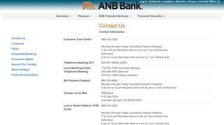 
                            6. Contact Us - ANB Bank