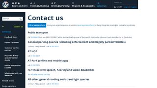 
                            8. Contact us - Auckland Transport