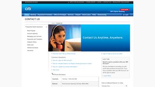 
                            7. Contact Us | Citi India - Citibank India