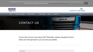 
                            9. Contact Us - DAF Telematics