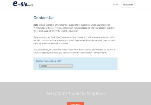 
                            10. Contact Us - E-file.com