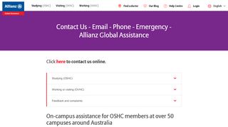 
                            13. Contact Us - Email - Phone - Emergency - Allianz Global Assistance